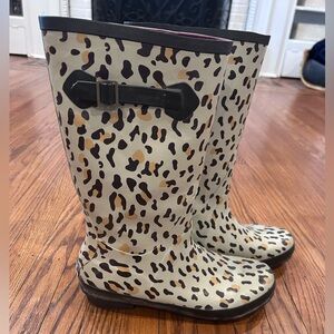 L.L. Bean Leopard Pattern Wellie Boots